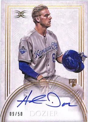 2017 Topps Definitive Rookie Autographs #DCRA-HD Hunter Dozier AUTO Royals 9/50 - Image 1 of 2