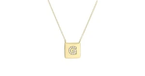 Argento Vivo 121518 Gold 'G' Cubic Zirconia Initial Pendant Necklace $78 - Picture 1 of 3