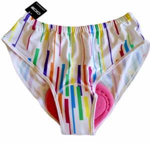 Ropa interior de ciclismo arco iris para mujer acolchada en gel para andar en bicicleta - Imagen 1 de 2
