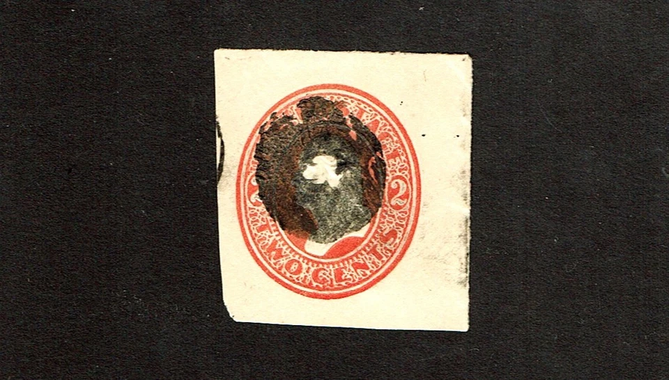 1883 U.S. STAMPED ENVELOPE 2c Red Washington Sc#U227 Cork Cancel* - Image 1 of 1