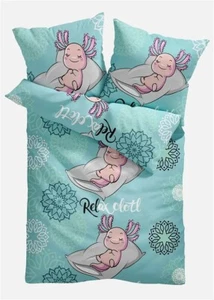 BETTWÄSCHE 9114 RELAXOLOTL BAUMWOLLGEMISCH Axolotl Garnitur 135x200 NEUWARE - Bild 1 von 1