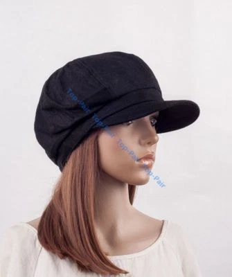 Moda Británica Mujer Dama Algodón Otoño Invierno Suelto Visera Gorro Boina Esquí Sombrero Foto 1 de 4
