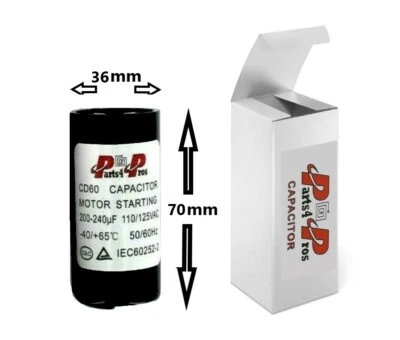 PARTS4PROS 200-240 uF MFD 110-125VAC 110/125V HVAC High Quality Motor Start Capacitor Round