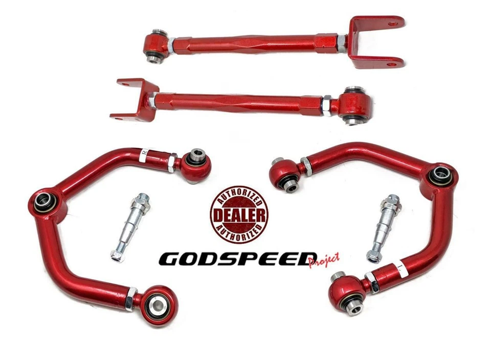 GODSPEED FRONT UPPER CAMBER ARMS + REAR TRACTION RODS FOR 04-08 MAZDA RX-8 RX8 Foto 1 de 4