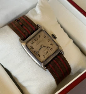 1930's Zenith Chronometer Tank Watch Solid Silver Art Deco Military Vintage - Imagen 1 de 19