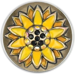 Ginger Snaps Sunflower, 20 Millimeter, Yellow, Rhodium Plated, Women - Picture 1 of 1
