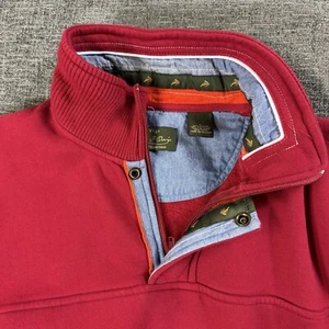 Maglione Orvis Uomo L Collezione Signature Pullover Pile 1/4 Zip Snap T Rosso - Foto 1 di 10