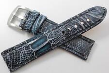 Handmade Genuine Blue Graphite Ostrich Leg Leather Watch Strap  (Made in U.S.A)