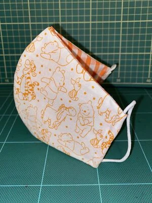 Máscara facial Winnie The Pooh adulto blanco naranja tela hecha a mano lavable Eyore 33 Foto 1 de 4