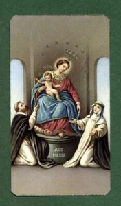 SANTINO ANTICO Madonna VERGINE DEL ROSARIO  IMAGE PIEUSE - HOLY CARD SANTINI - Picture 1 of 1