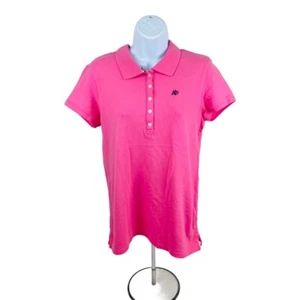 Aeropostale Girls Polo Shirt Pink Short Sleeve Side Slit Stretch Collared XL - Picture 1 of 5