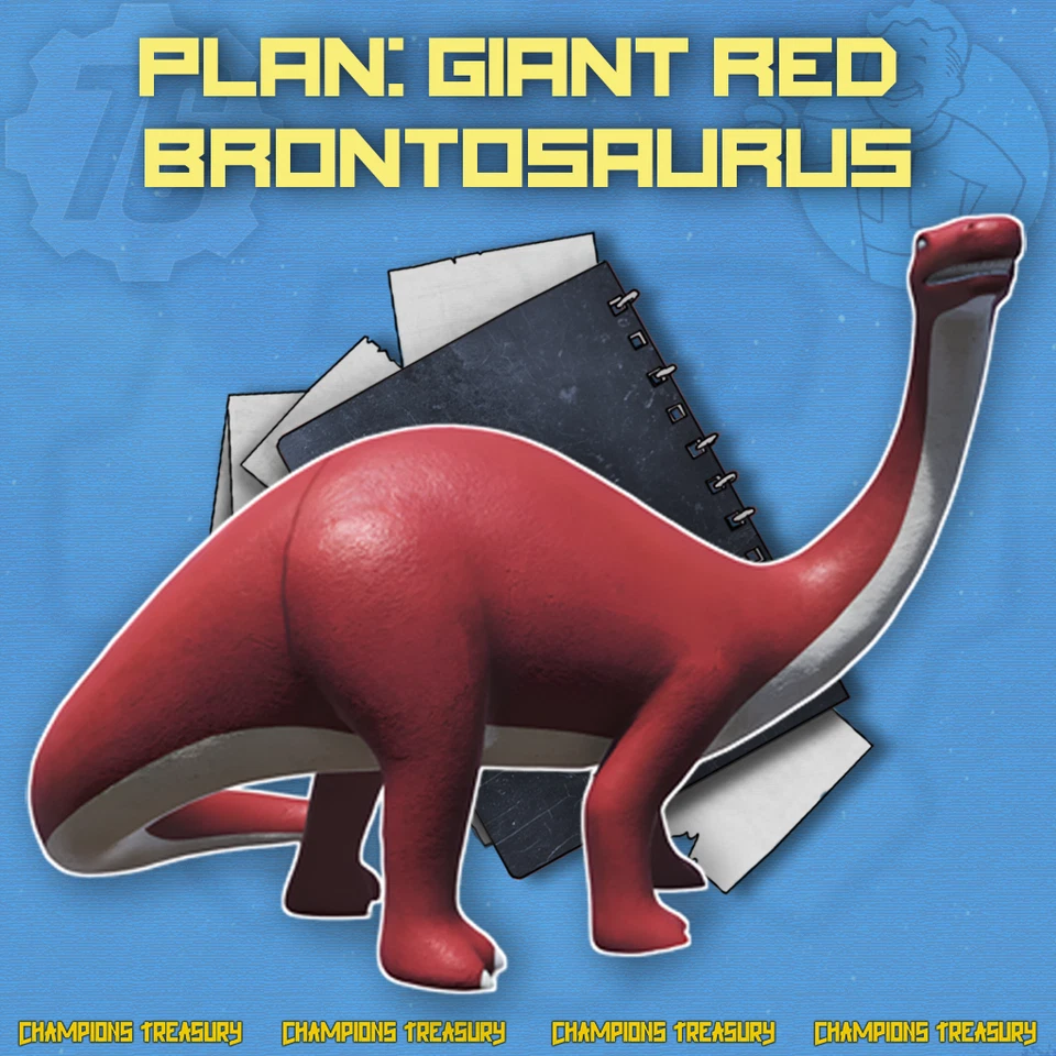 FALLOUT 76 PC PLAN: GIANT RED BRONTOSAURUS - Image 1 of 1