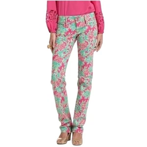 Lilly Pulitzer Pineapple Print Worth Straight Leg Jeans Low Rise Größe 4 - Bild 1 von 10