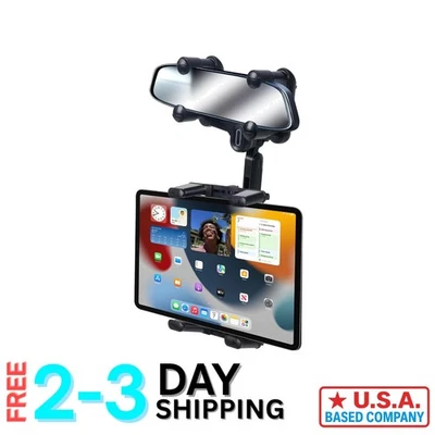 Innovative Rear View Mirror Phone Holder: Adjustable & Stable for Safe Driving - Image 1 of 4