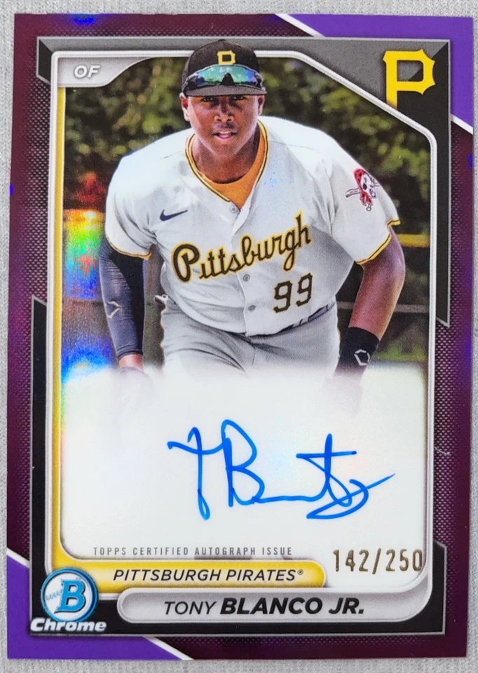 2024 Bowman Chrome Autograph Tony Blanco Jr. True Purple Refractor Auto /250 - Image 1 of 1