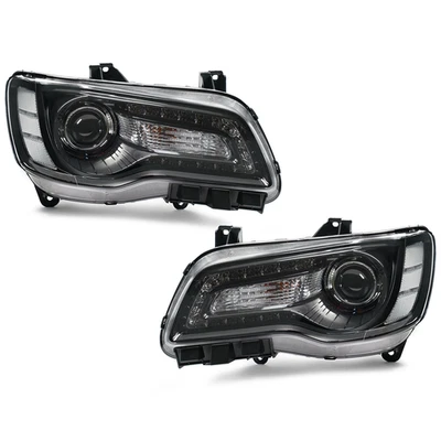 For 2015-2018 Chrysler 300 HID Headlight w/ Black Bezel w/ AFS Left& Right Pair Foto 1 de 4