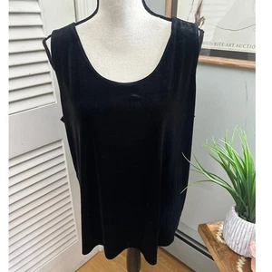 Camiseta sin mangas contemporánea de terciopelo negro XL de CHICOS TRAVELLERS 3 para mujer elástica relajada - Imagen 1 de 8