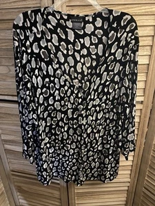 Blusa Citiknits Mujer Talla Grande 3X Abotonada Manga 3/4 Elástica Base Negra - Imagen 1 de 4