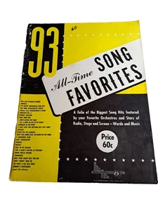 93 All-Time Favorite Songs 1944 Sheet Music Book - Bild 1 von 4