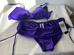 RALPH LAUREN Womens 2 Pc Set Purple Bikini Top and Bottom M NWT $120 Swimsuit - Picture 1 of 6