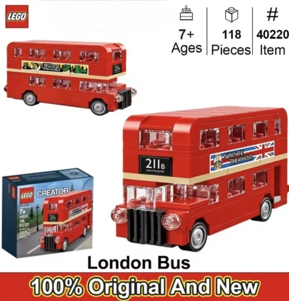 lego Double Decker London BusBuilding Blocks Bricks - Image 1 of 4
