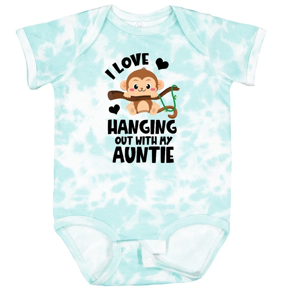 Inktastic Monkey I Love Hanging Out With My Auntie Baby Bodysuit Aunt Adorable - Image 1 of 1