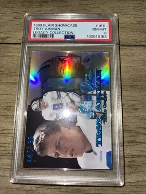 1999 TROY AIKMAN Fleer Flair Showcase Legacy Collection #161L #/99 PSA 8 - Image 1 of 2