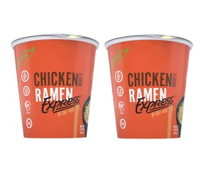 RAMEN EXPRESS Chicken Flavor Ramen Cup Noodle, 2.25 Ounce (Pack of 2) - Picture 1 of 8