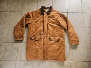 Chaqueta LL Bean Para Hombres XLT Alta Beige Tostado Sarga Granero Acolchada Forrada Cuello Pana - Imagen 1 de 7