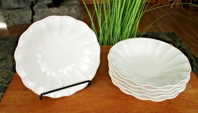 6 American Atelier ATHENA Bowls Soup Salad Ironstone Scalloped Edge 8 1/2" - Image 1 of 2