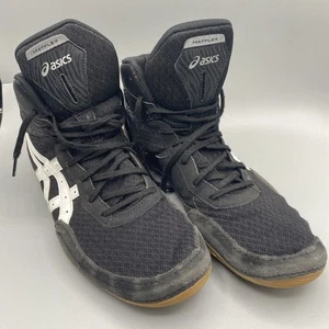 ASICS Matflex Wrestling Shoes Mens 12 Black White Gum Bottom F460823 - Picture 1 of 13