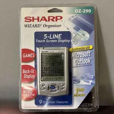 Sharp Wizard Organizer OZ-290 5-Line Touch Screen Back Lit Display 1 MB Memory - Image 1 of 4