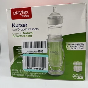 PLAYTEX Baby Nurser 4oz BOTTLES 3 Pack 15 DROP-INS Disposable Liners & Refills - Picture 1 of 4