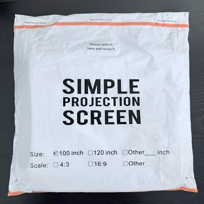 100" HD Projector Screen 16:9 Home 4K Movie Theater Foldable - Image 1 of 2