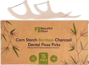 Bio Zahnseide Picks - Natürliche biologisch abbaubare Zahnseide Sticks mit starkem Bamb - Bild 1 von 12