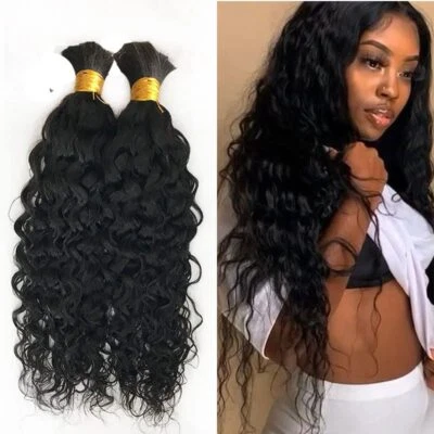 Human Hair Bulk For Braiding Loose Curly Crochet Braids Brazilian Hair No Weft - Image 1 of 4
