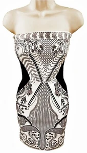 MINI VESTIDO LÁPIZ BANDEAU SIN TIRANTES ELÁSTICO, TALLA UK 8, LD229 - Imagen 1 de 3