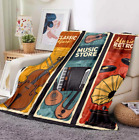 Retro Vintage Music TV Blanket Throw Printing Soft Gifts 3D Print Couch Blanket