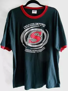 VTG Scarlett's Hollywood T-Shirt Men XL Black Red Chest 48" Lgth 28" Cotton A1 - Picture 1 of 6
