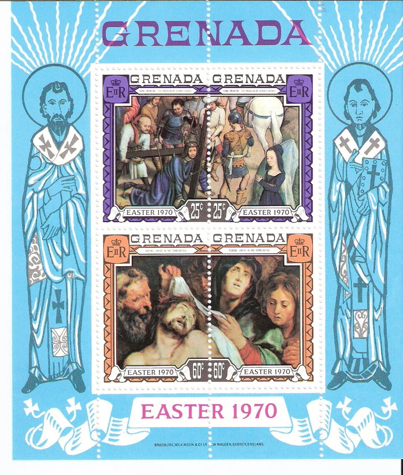 Grenada 1970 Easter Painting Van Dyck Memling Souvenir Sheet MNH (SC# 357b) - Image 1 of 1
