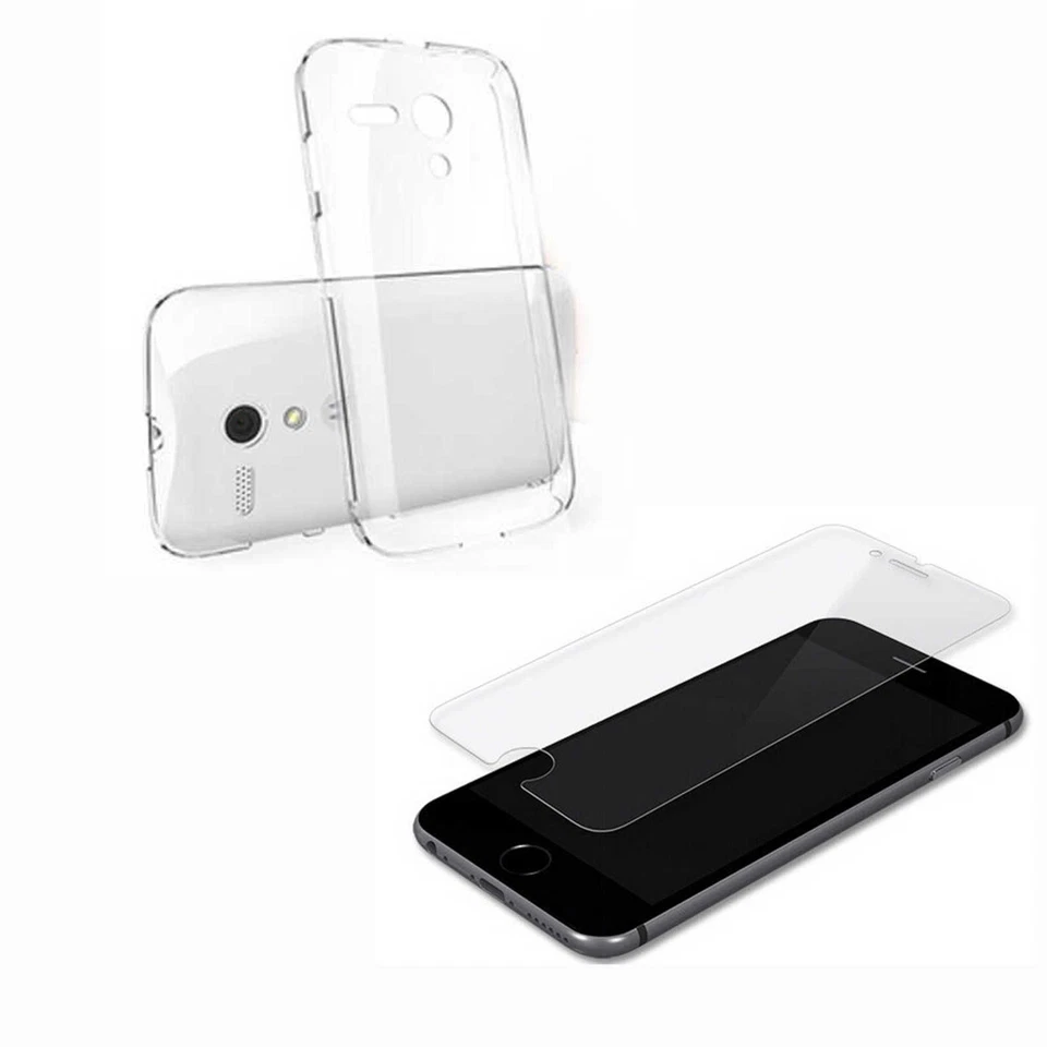 TPU Custodia Ultra Slim Trasparente Chiaro + Vetro Temperato H9 + Bumper - Immagine 1 di 1