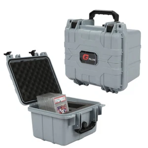 GRADED CARD STORAGE BOX WATERPROOF DEEP TRAVEL CASE SLAB HOLDER + PROTECTOR GRAY - Picture 1 of 9