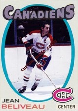 Custom made opc-style 1971-72 Montreal Canadiens Jean Beliveau hockey card