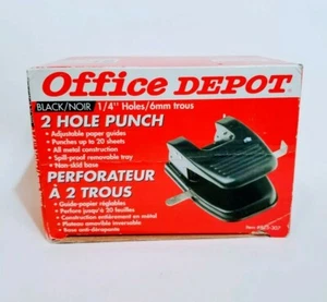 VINTAGE Büro 2-Loch Locher (20 Blatt) Office Depot Papierlocher (neu im Karton) - Bild 1 von 6