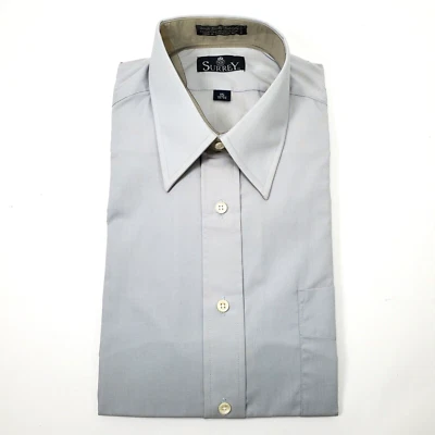 Camisa de vestir gris manga larga Surrey años 80 de colección 15, 32/33 Foto 1 de 4
