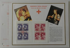 Feuillet CEF 1er jour 186B 1971 Croix Rouge Oeuvre de Greuze Carnet - Picture 1 of 2