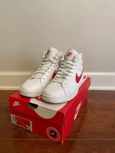 Size 8 - Nike Court Royale 2 Mid White University Red - Picture 1 of 5