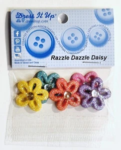 Dress It Up Novelty Buttons - Razzle Dazzle Daisy - Craft Jewellery, Cake Making - Picture 1 of 2