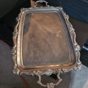 Vintage Regal Silver Tray EP Steel Electroplate Silverplate 22.5" x 13.5" W.K. - Picture 1 of 5
