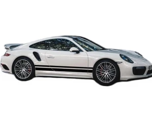 2 PCS Graphic Side Skirt Stripe Car Sticker Decal For Porsche 911 BMW Benz C200 - Picture 1 of 9